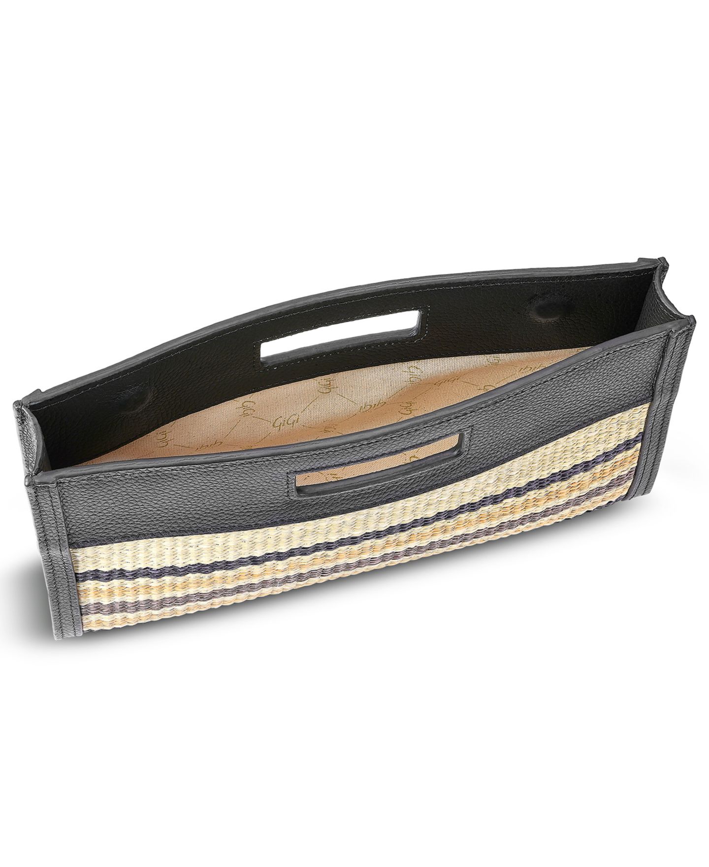 Женский клатч GiGi New York Remy Raffia Medium Clutch Handbag, цвет: Натуральный разноцветный полосатый — фото 2