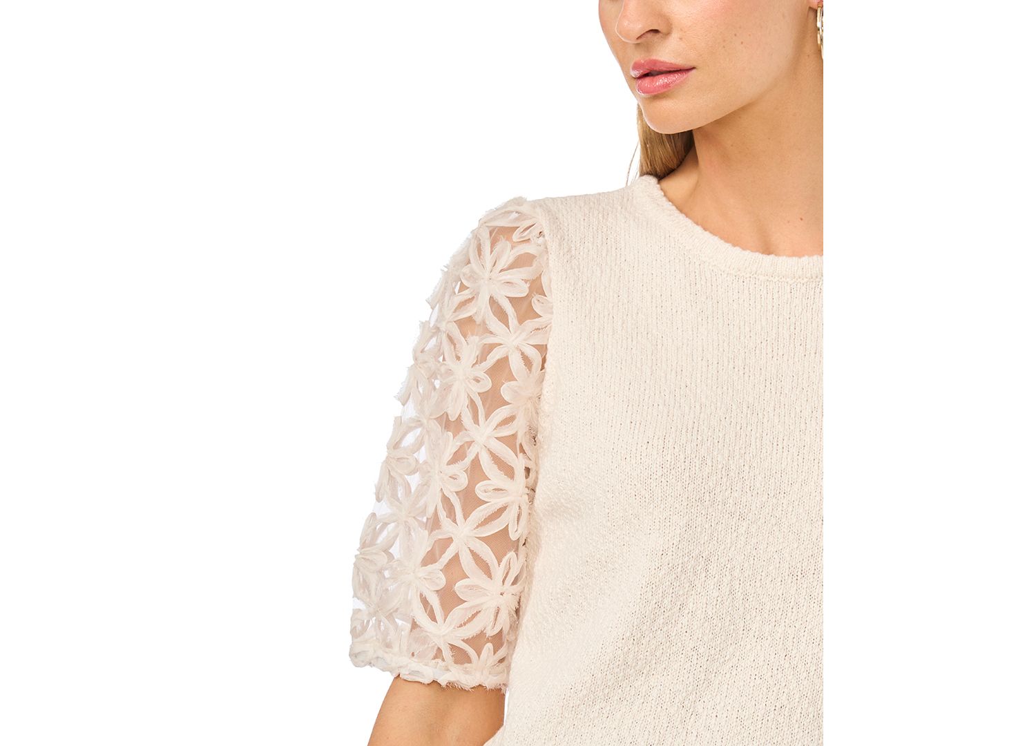 Women's Textured Crewneck Top