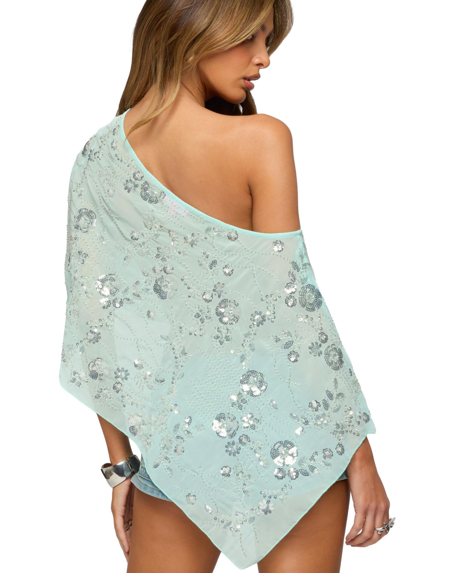 Women's Triana Bead and Sequin Chiffon Poncho