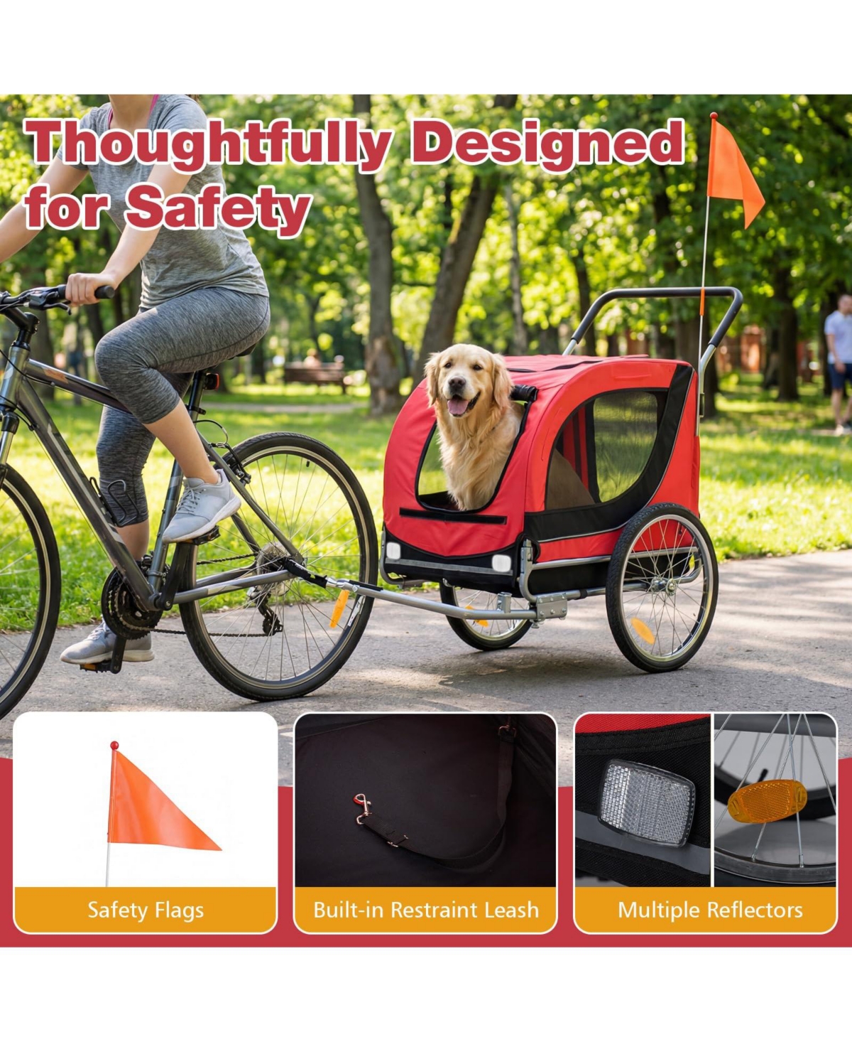 Cozito 2-in-1 Dog Bike Trailer with Universal Bicycle Coupler