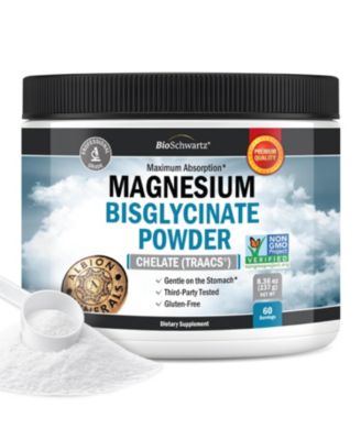 Magnesium Bisglycinate Powder Supplement, Unflavored, 60 Servings, Non-GMO, Third-Party Tested, 237 Gram