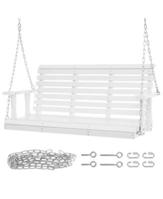 Wooden Porch Swing 4.5 feet with Steel Hanging Chains and Cedar Wood Seat