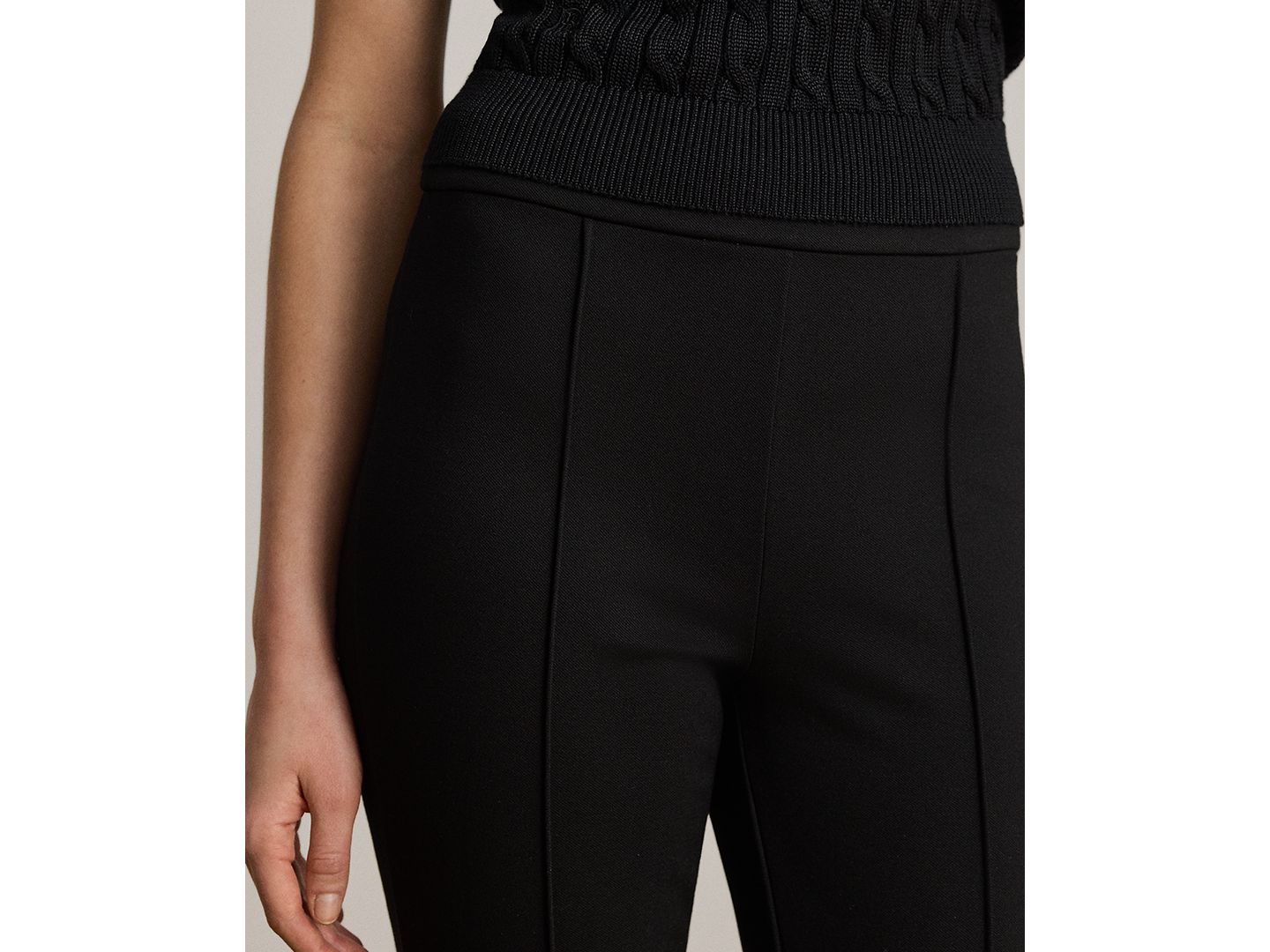 Женские брюки Lauren Ralph Lauren Petite Twill Flare Ankle, цвет: Чёрный — фото 3