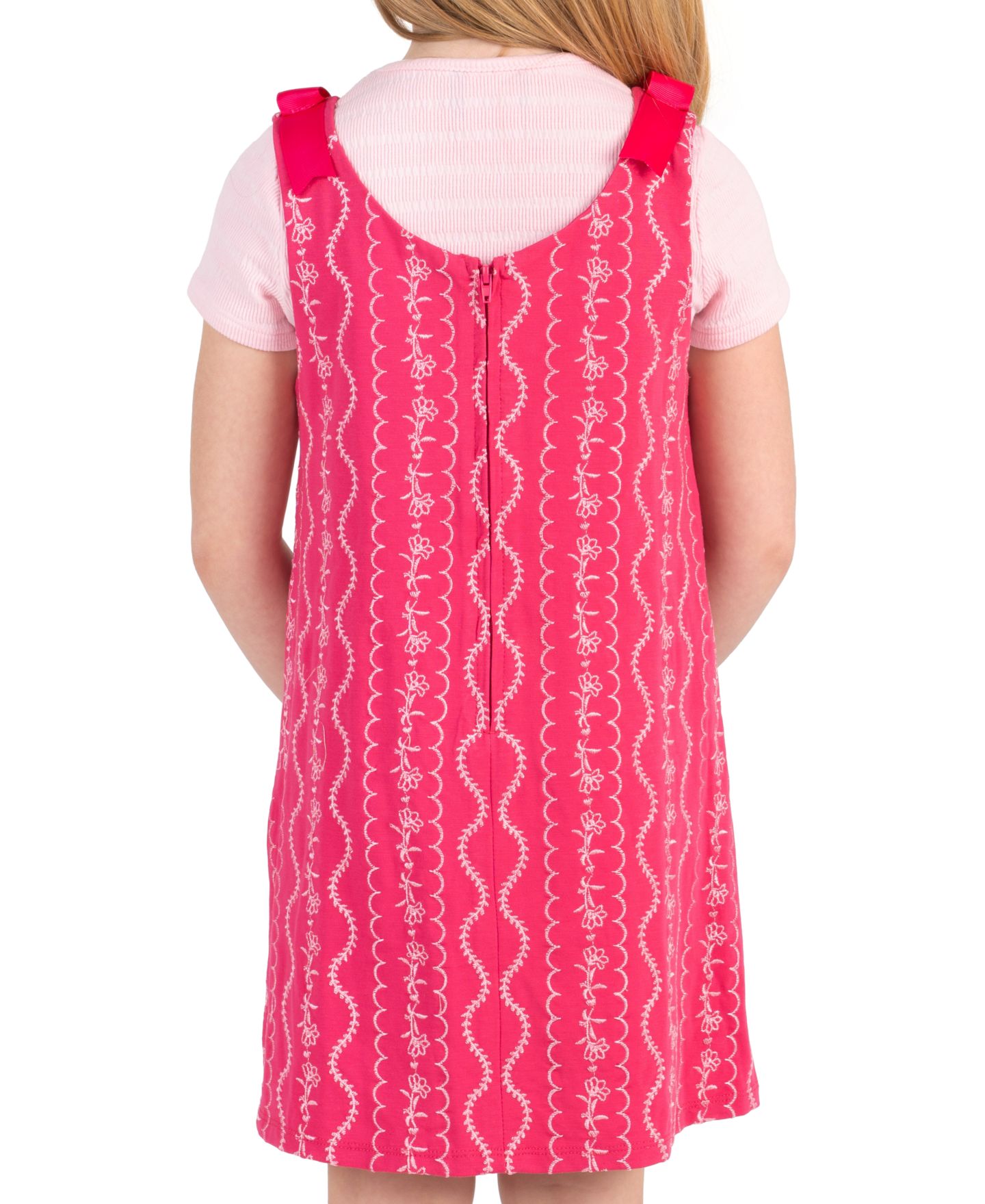 Комплекты Rare Editions Short-Sleeve Top and Jumper, 2-Piece Set для девочек, цвет: Розовый — фото 3