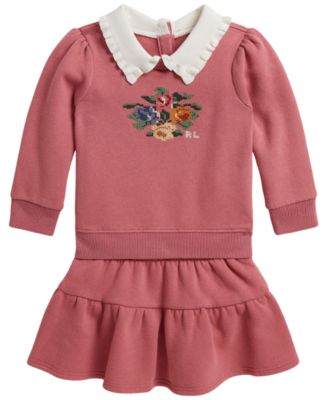 Baby Girls' Floral Fleece Sweatshirt and Skirt, 2-Piece Set