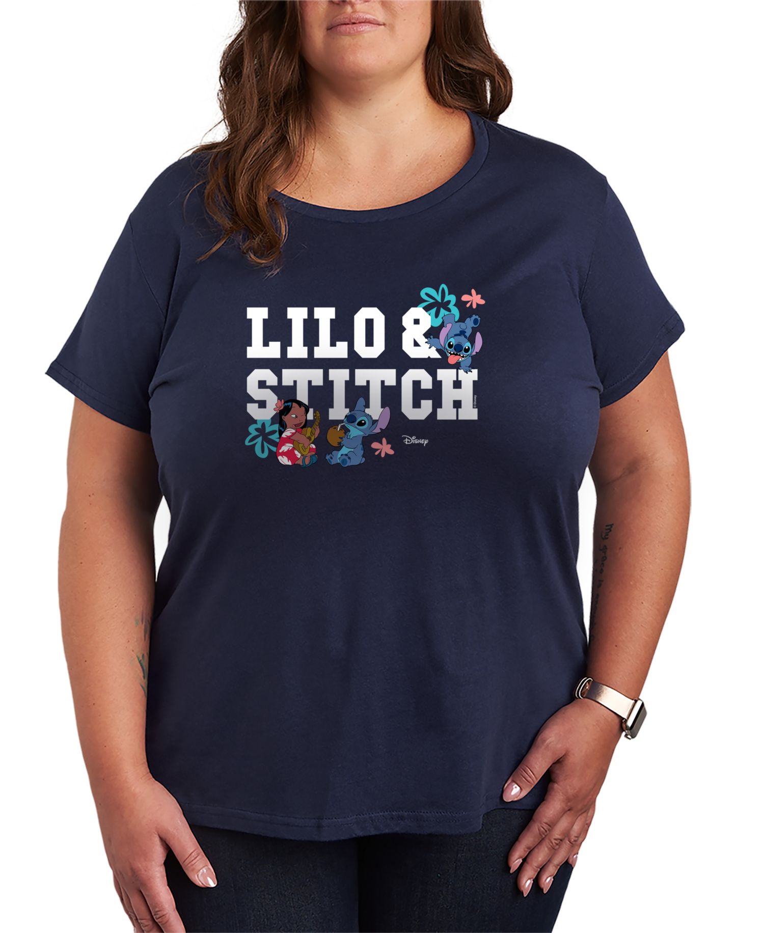 Plus Size Lilo Stitch Collegiate Graphic T-Shirt