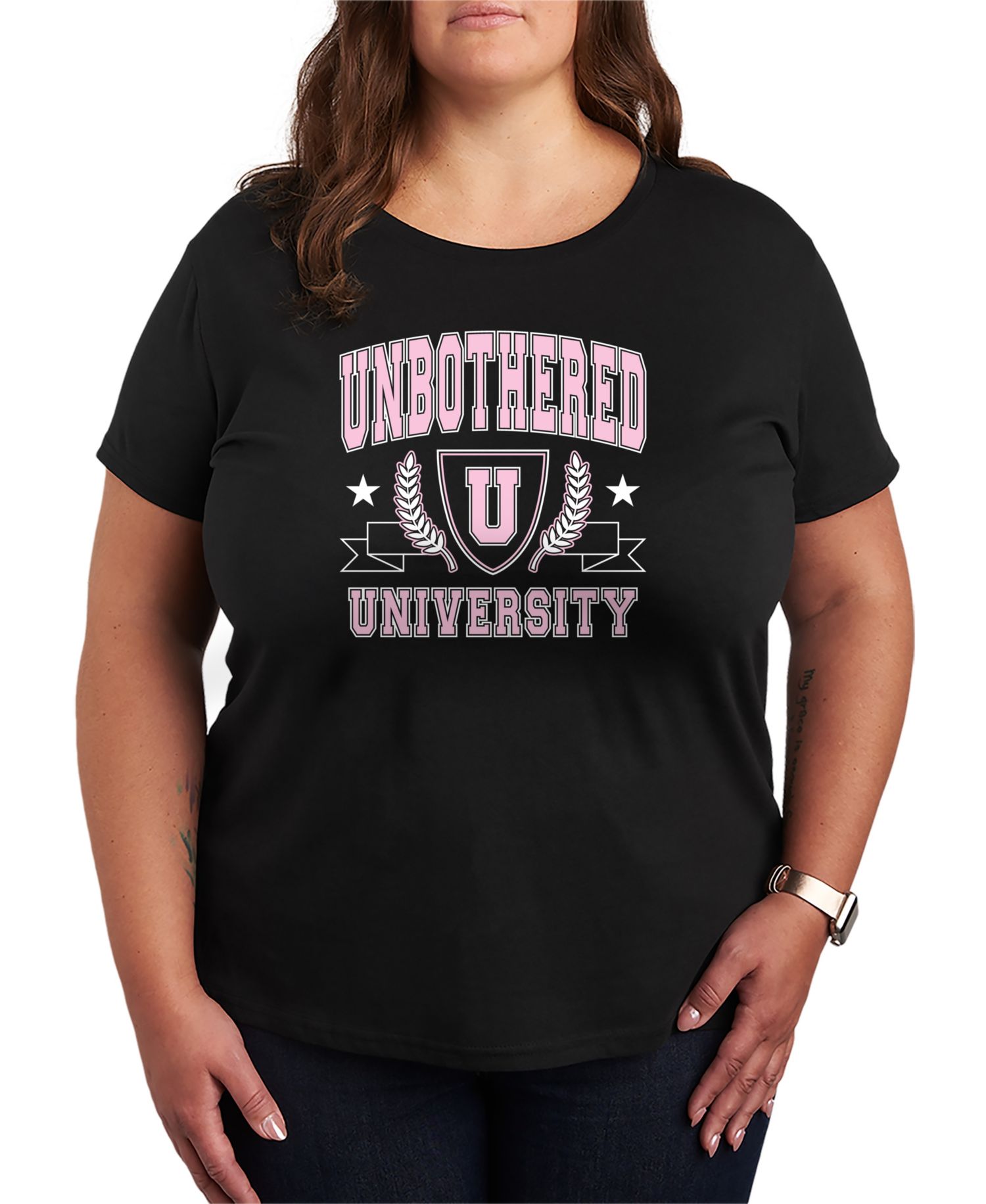 Plus Size Unbothered University Graphic T-Shirt