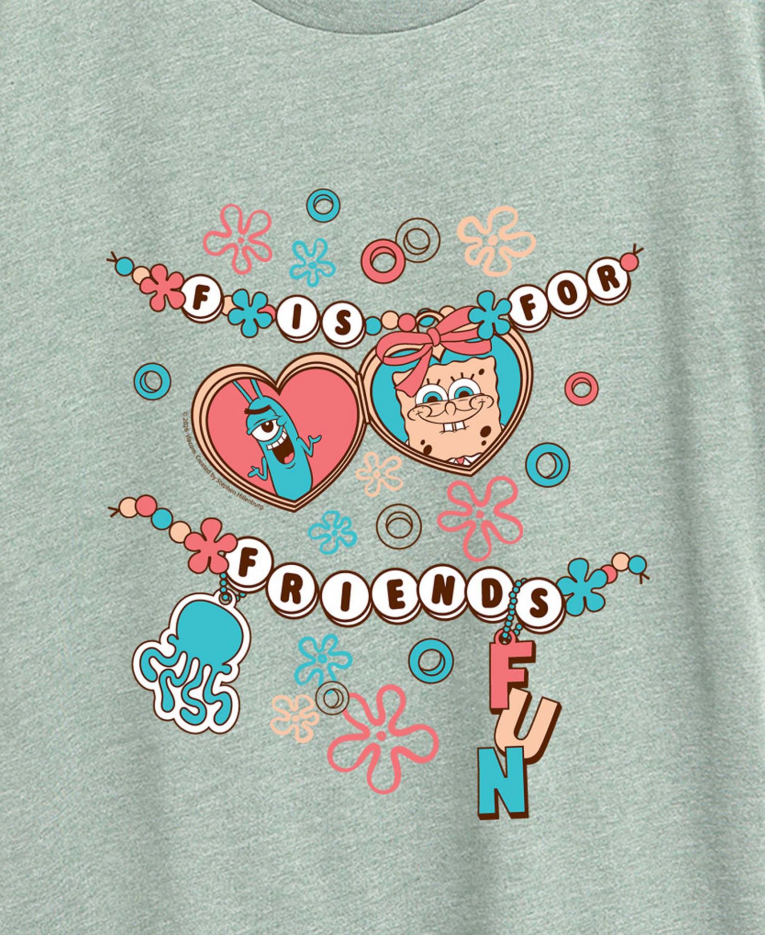 Plus Size SpongeBob SquarePants Fun Friendship Bracelet Graphic T-Shirt