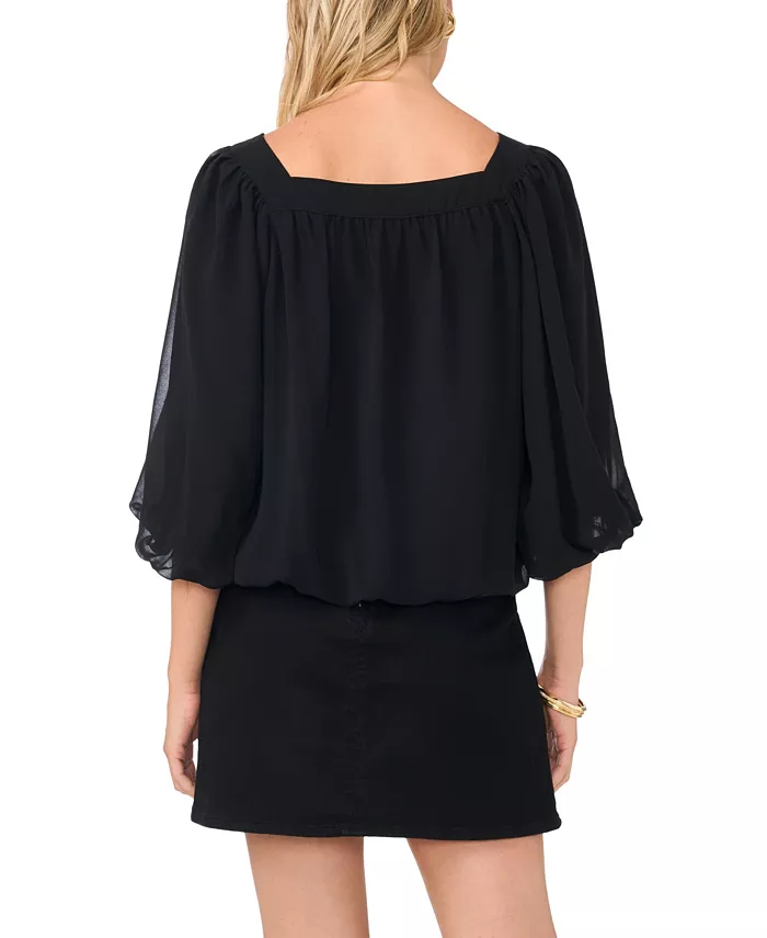 Women's Square Neck Bubble Blouse - thumbnail 9