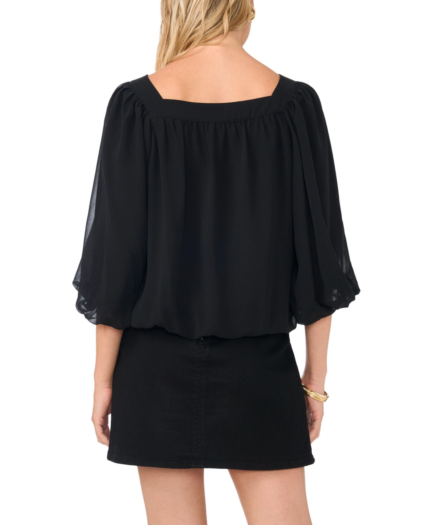 Women's Square Neck Bubble Blouse