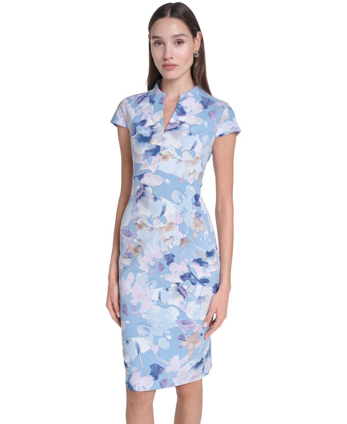 Calvin Klein Women's Polyester-Blend Printed Sheath Dress