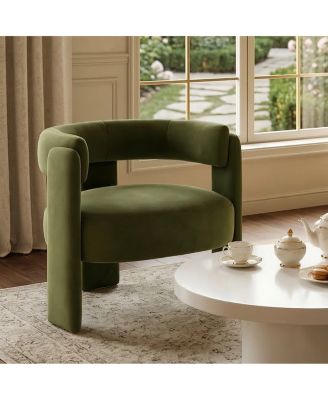 Mid-Century Modern Velvet Accent Chair for Living Room and Bedroom