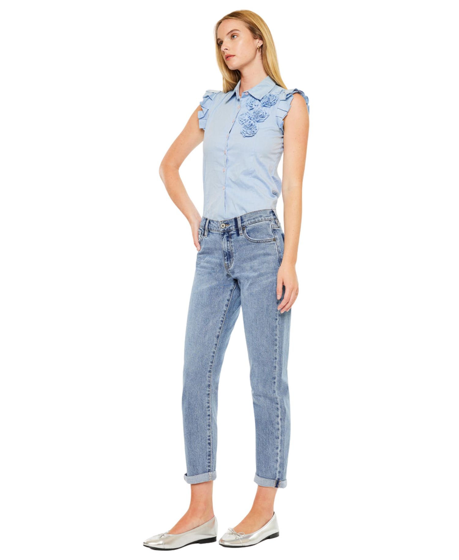 Women's Lindsey Mid Rise Slim Boyfriend Jeans