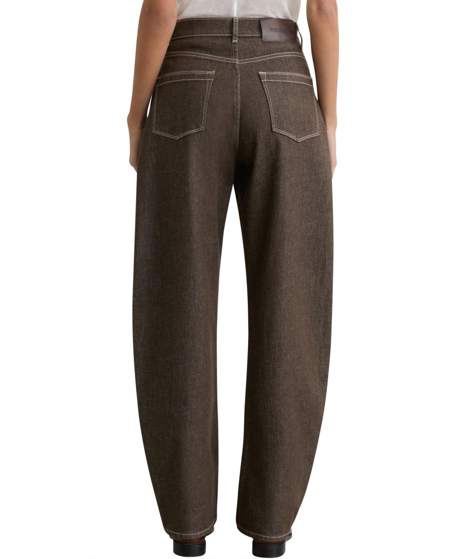Women's Barrel-Leg Topstitched Jeans