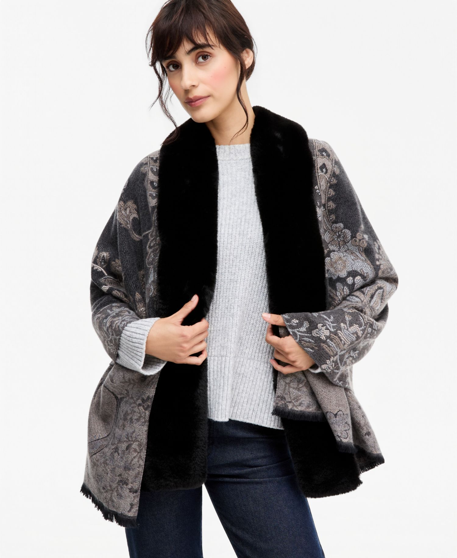 Women's Brocade Floral Wrap Scarf