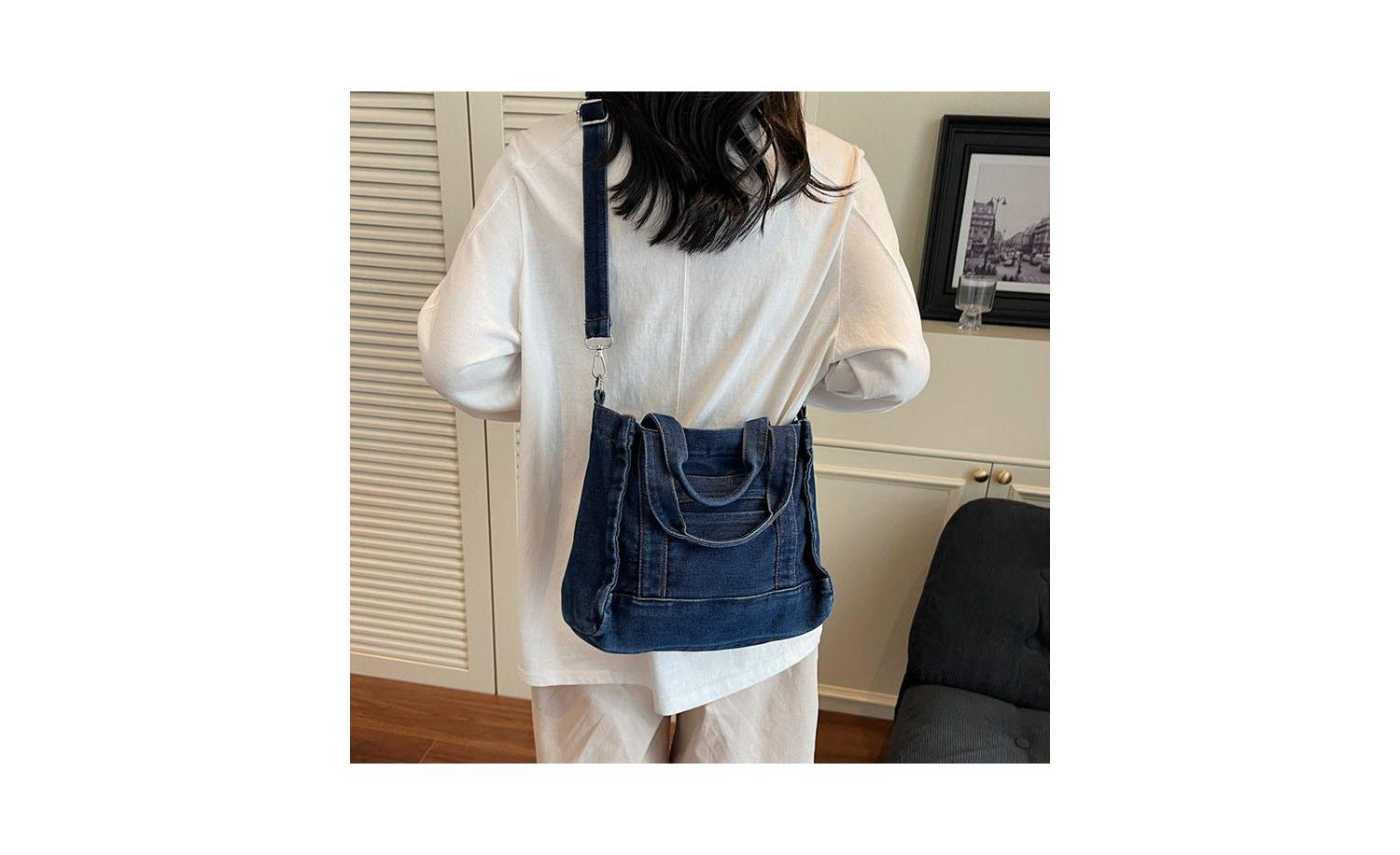 Women's Rework Tote Bag Crossbody Shoulder Bag Washed Mini Satchel Top Handle Everyday Casual Handbag