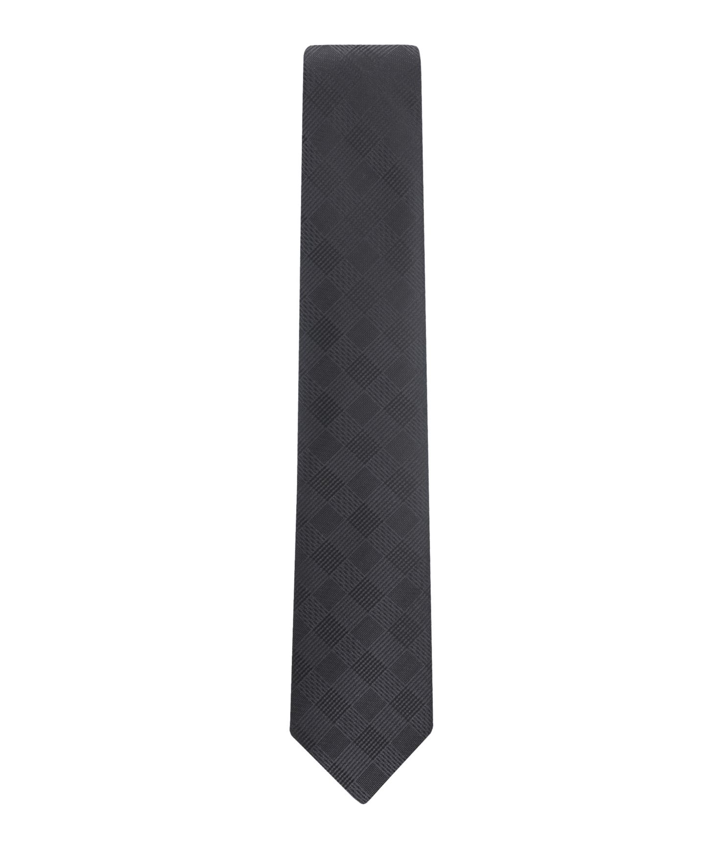 Мужской галстук Calvin Klein Lousie Grid Classic Tie, цвет: Чёрный — фото 3