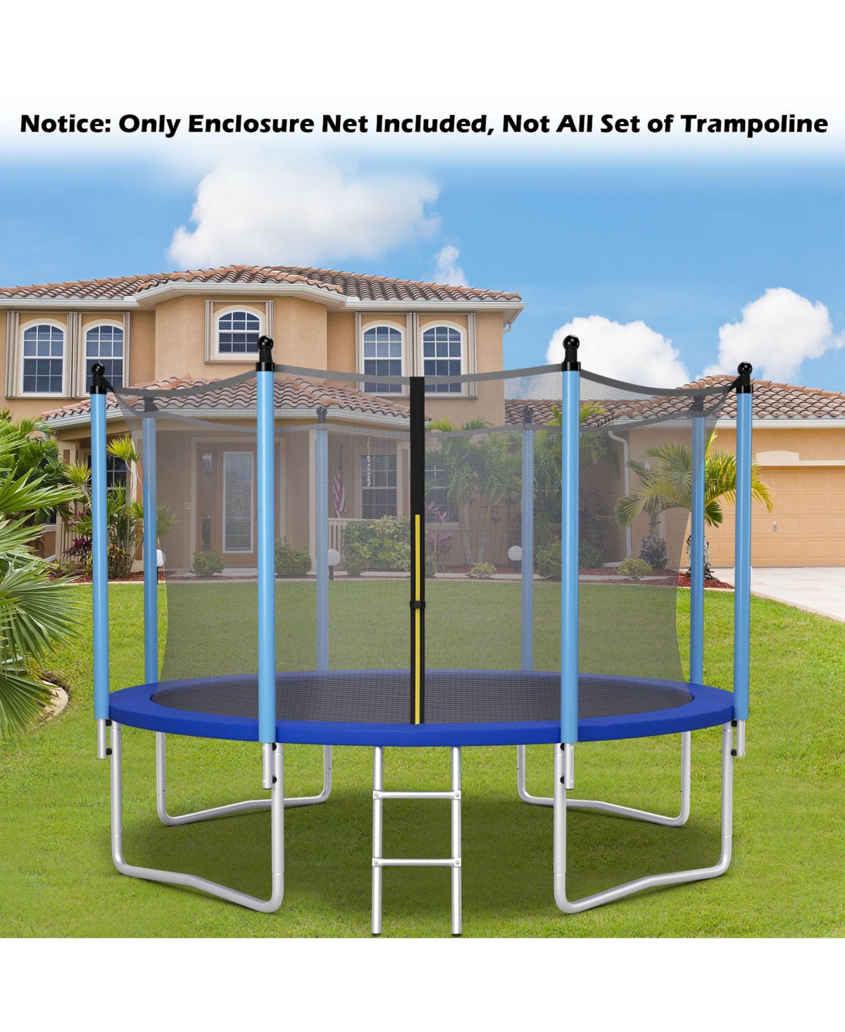 Gymax Trampoline Replacement Safety Enclosure Net Weather-Resistant