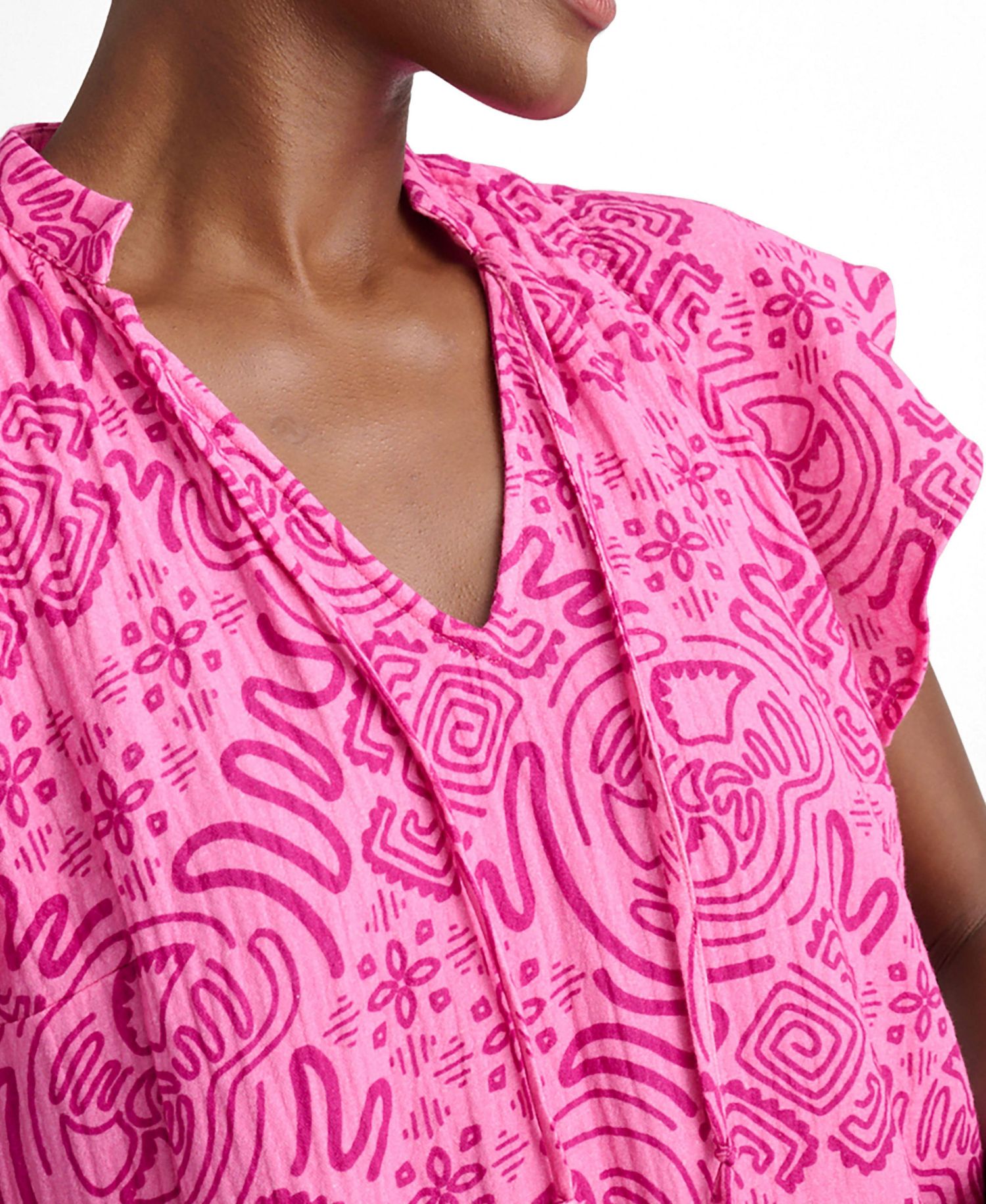 Women's Cotton Gauze Flutter Sleeve Arya Dress