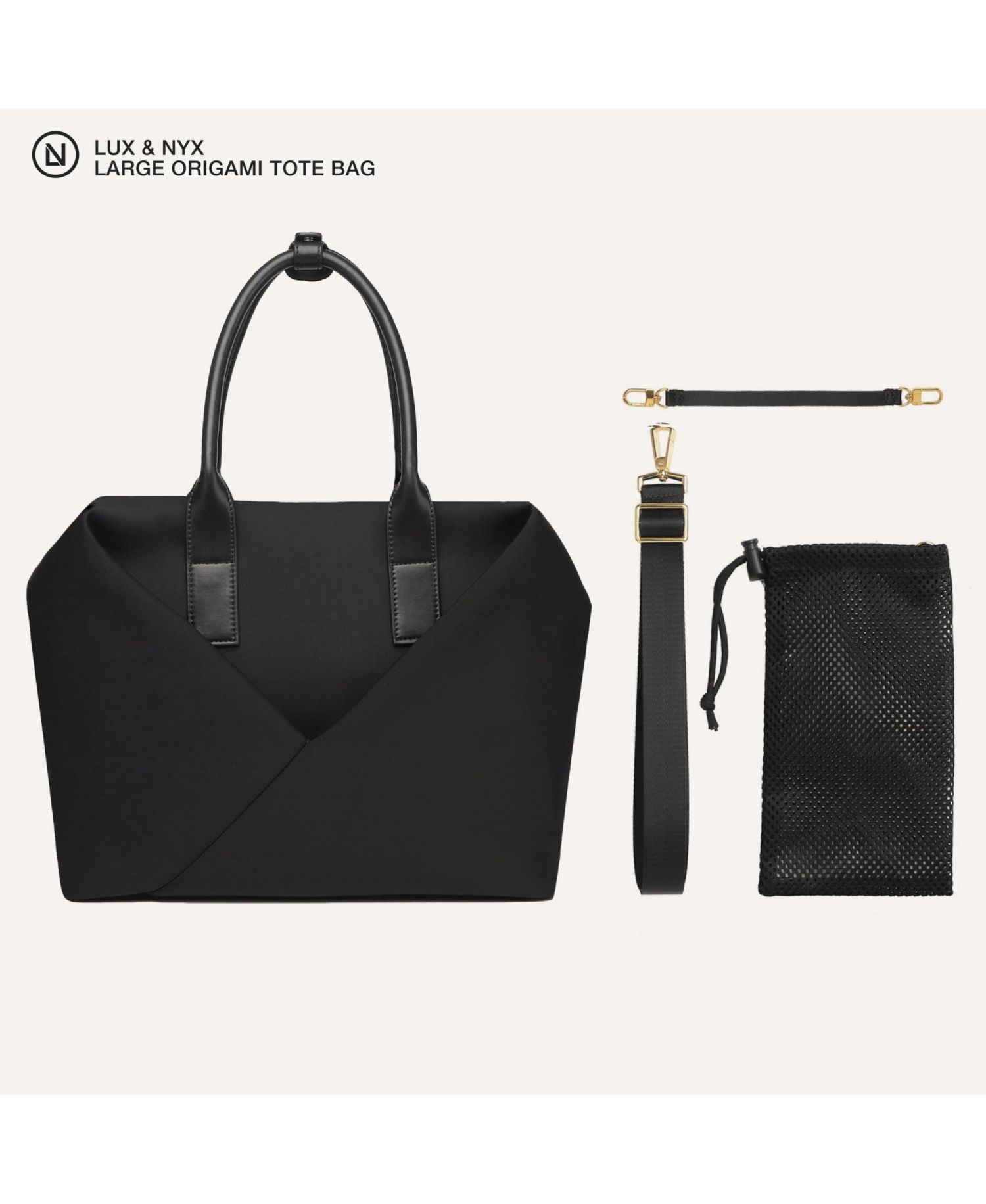 Large Origami Tote 15" Laptop Bag for Women