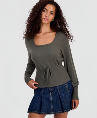 Juniors' Tie-Detail Sweater