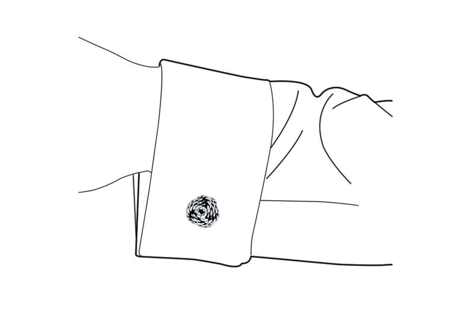Solid Double Sided Twisted Love Knot Cufflinks for Dad Groomsmen .925 Sterling Silver Gift