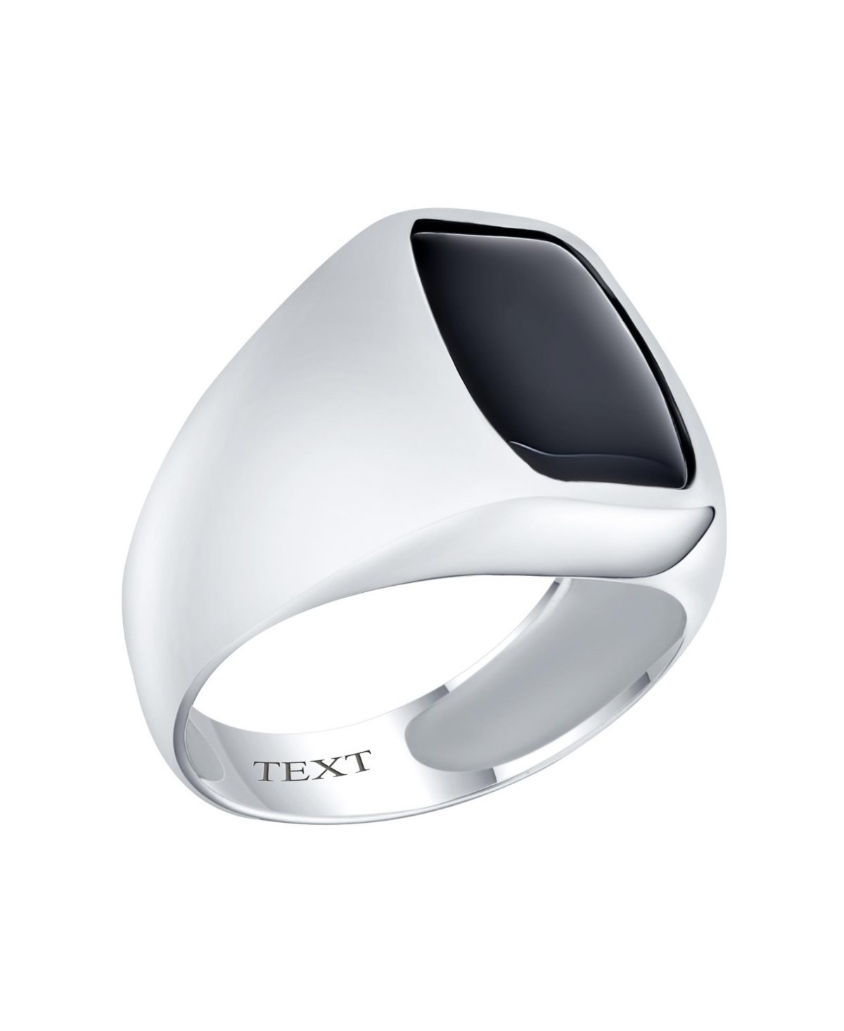 Bling Jewelry Classic Traditional Black Onyx Long Rectangle Signet Ring Sterling