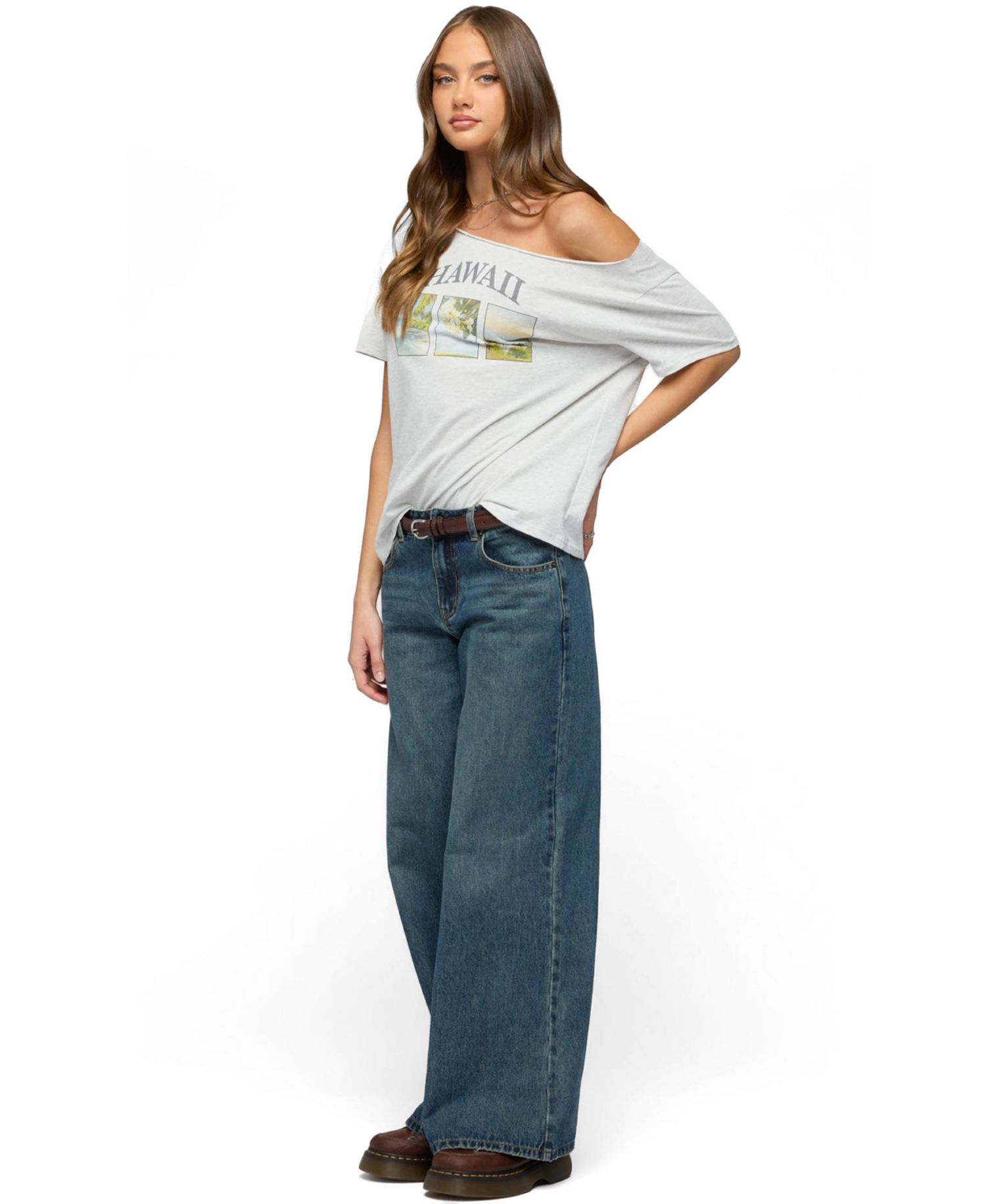 Women's Hawaiian Babe Off Shoulder T Shirt