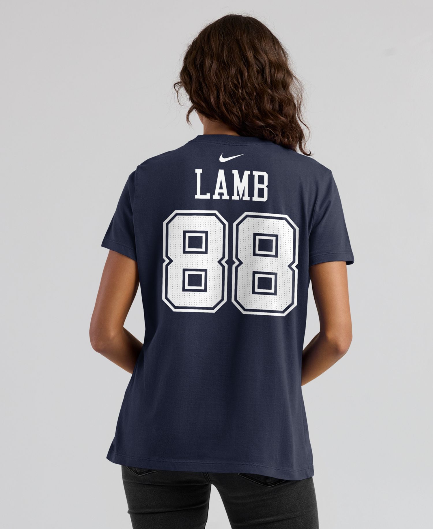 Women's CeeDee Lamb Navy Dallas Cowboys Player Name & Number T-Shirt