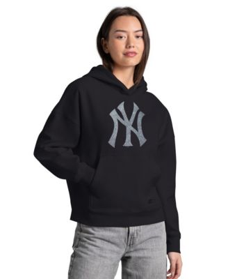 Women's Black New York Yankees Fleece Rhinestone Hoodie