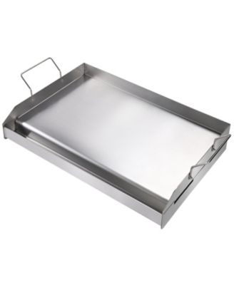 Stove Top Griddle, Stainless Steel Double Burner Pan with Oil Groove