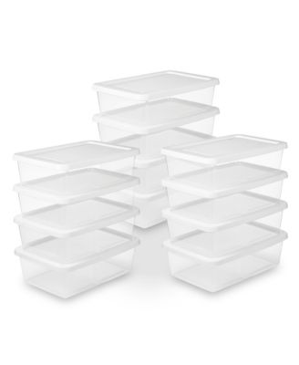 12 Quart Storage Box, Stackable Plastic Container, Home Organizer, 12 Pack
