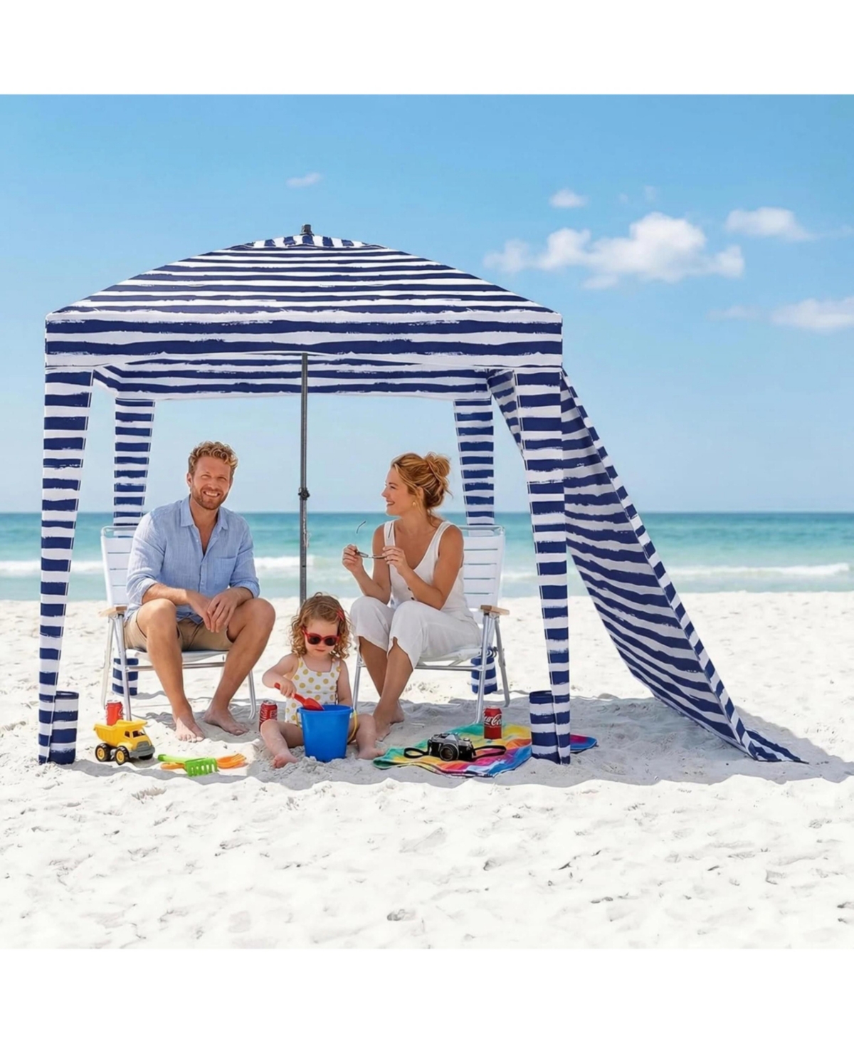 Yiortwo 6x6 Feet Beach Tent Sun Shelter UPF50+ Portable Canopy With Side Walls