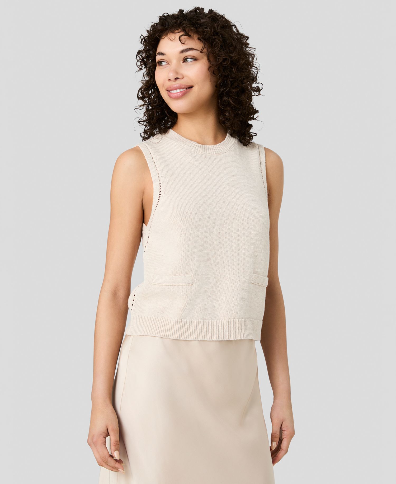 Women's Mozart Crewneck Sleeveless Knit Top