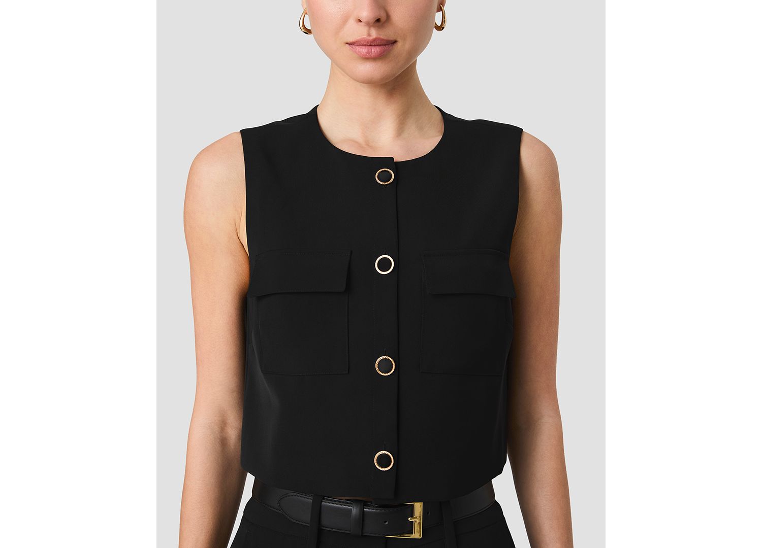 Women's Harry Suiting Sleeveless Button-Front Top