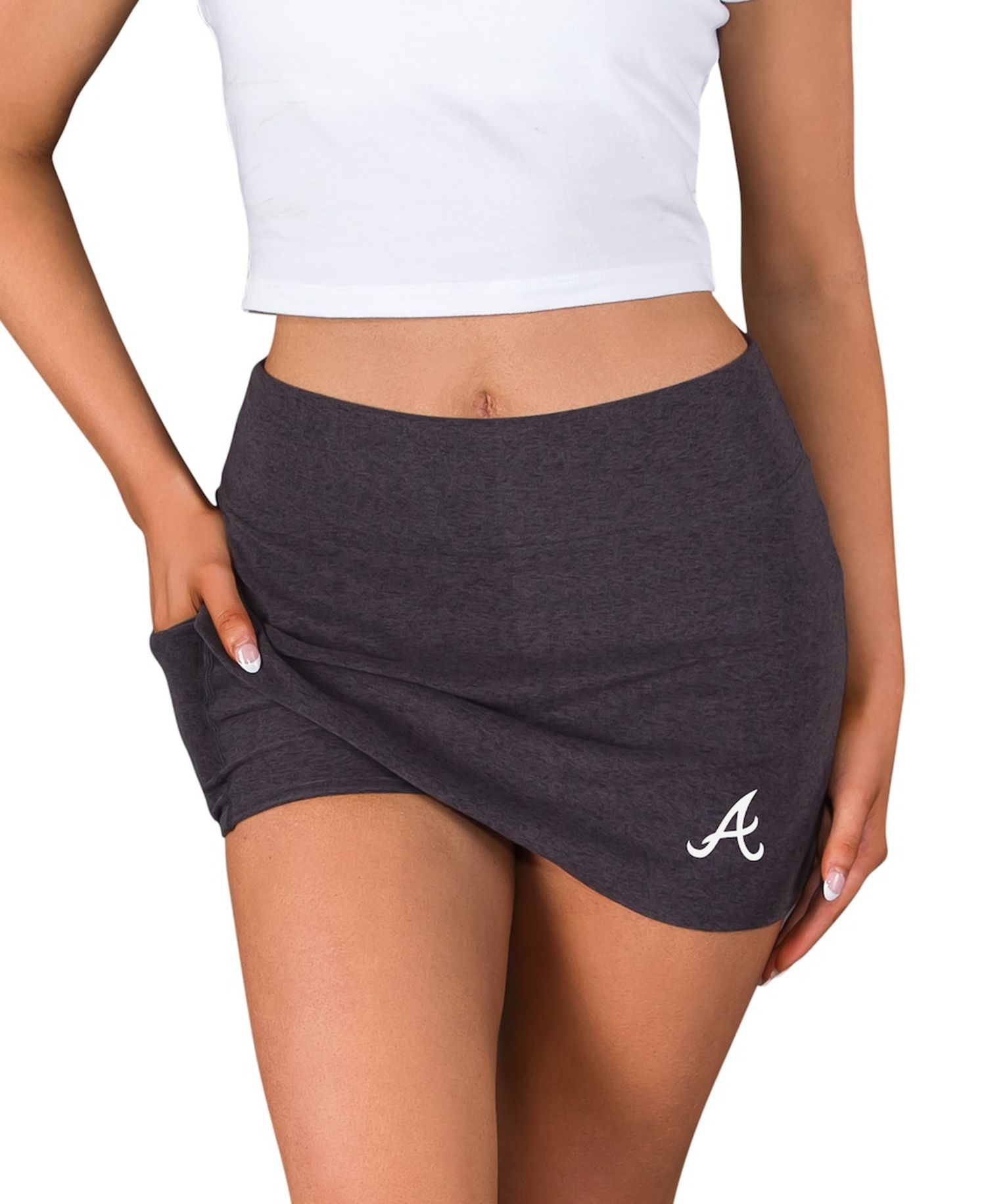 Women's Charcoal Atlanta Braves Centerline Knit Skort