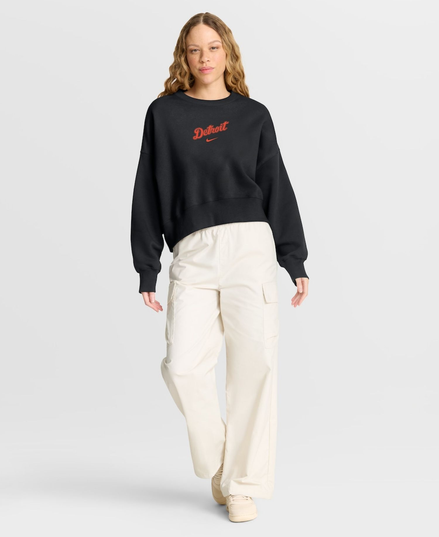 Women's Black Detroit Tigers Oversized Primetime Sweatshirt
