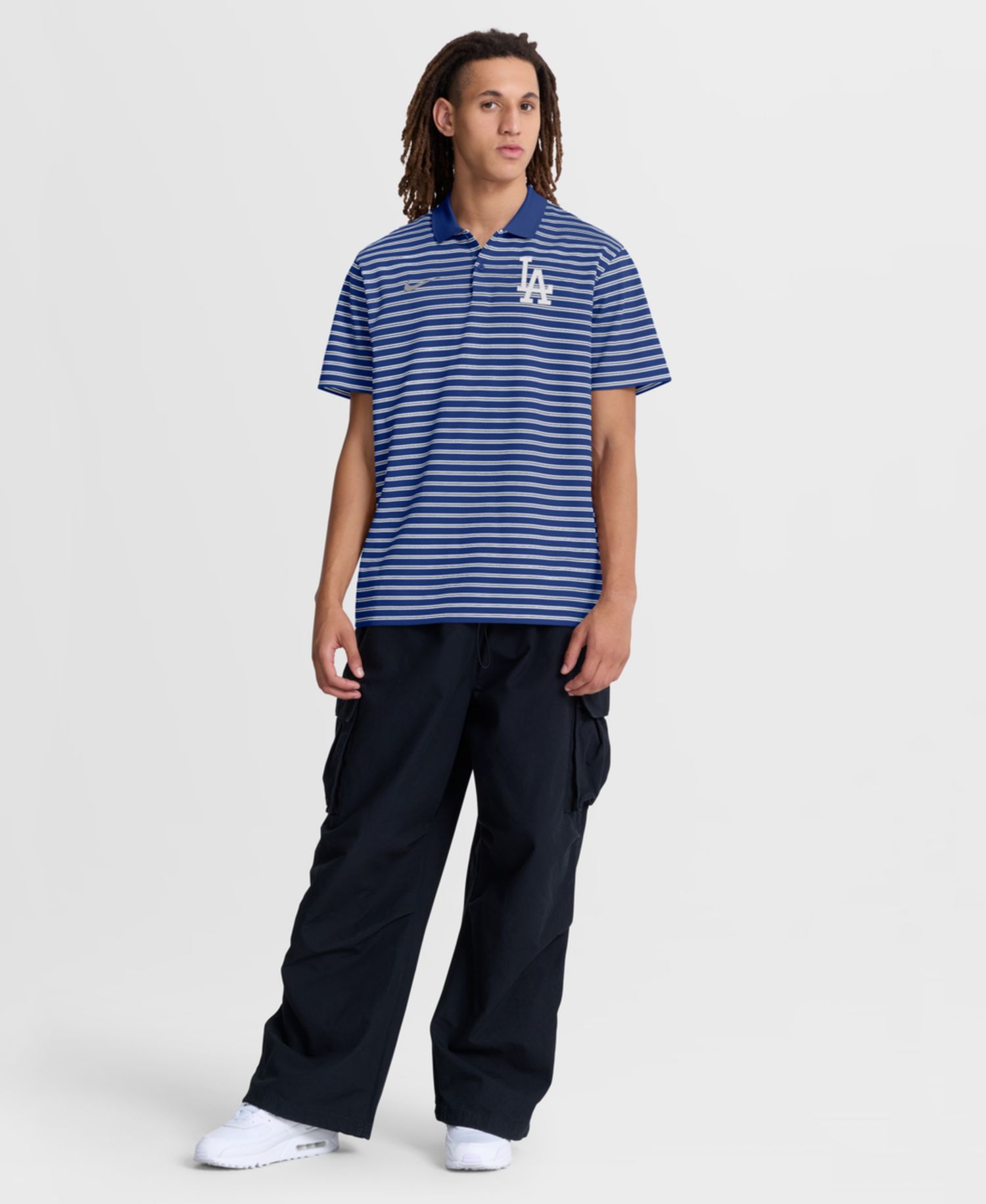 Men's Royal/White Los Angeles Dodgers Striped Victory Dri-FIT Polo Shirt