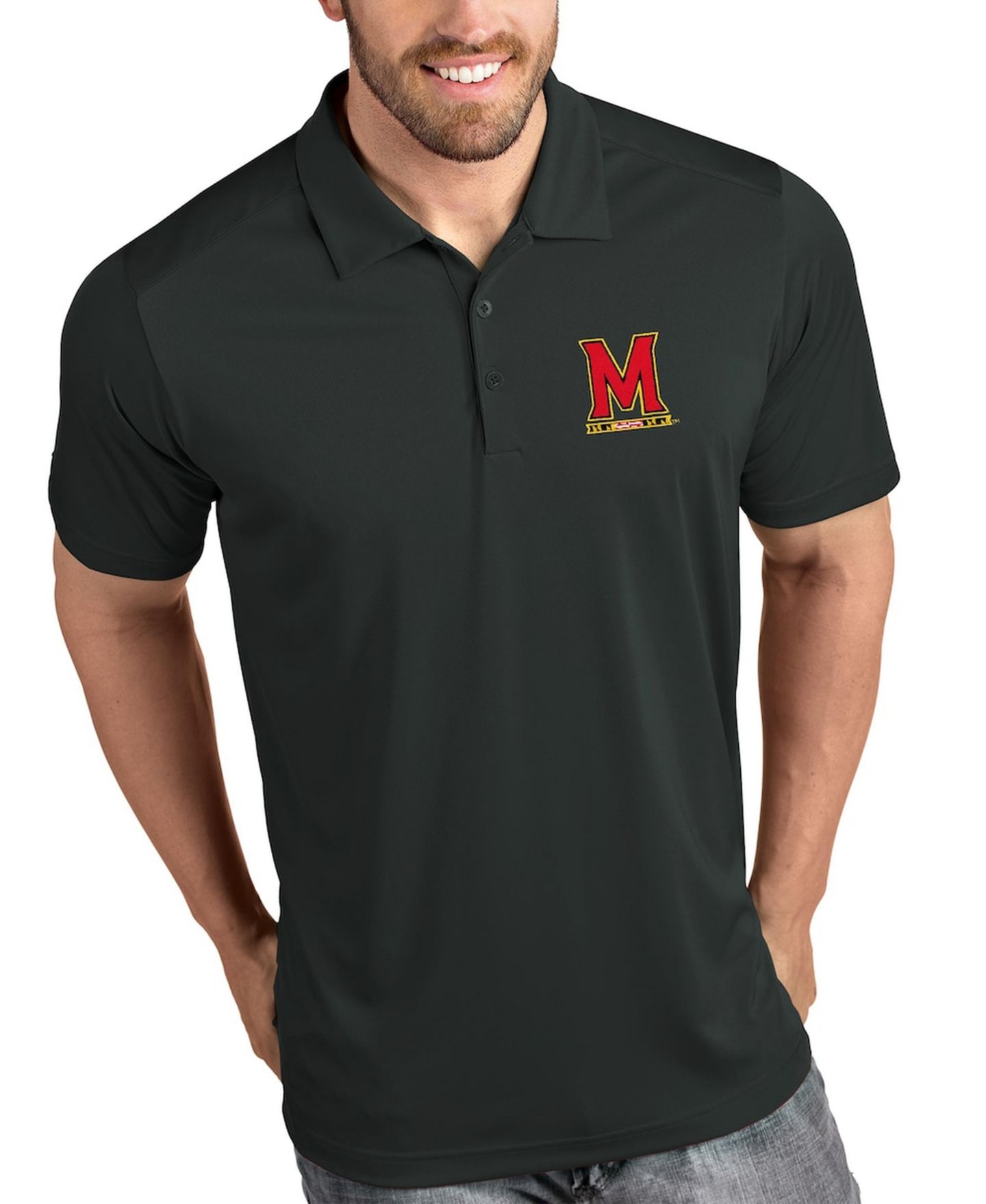 Мужское поло Antigua Maryland Terrapins Tribute Polo Shirt — фото 1