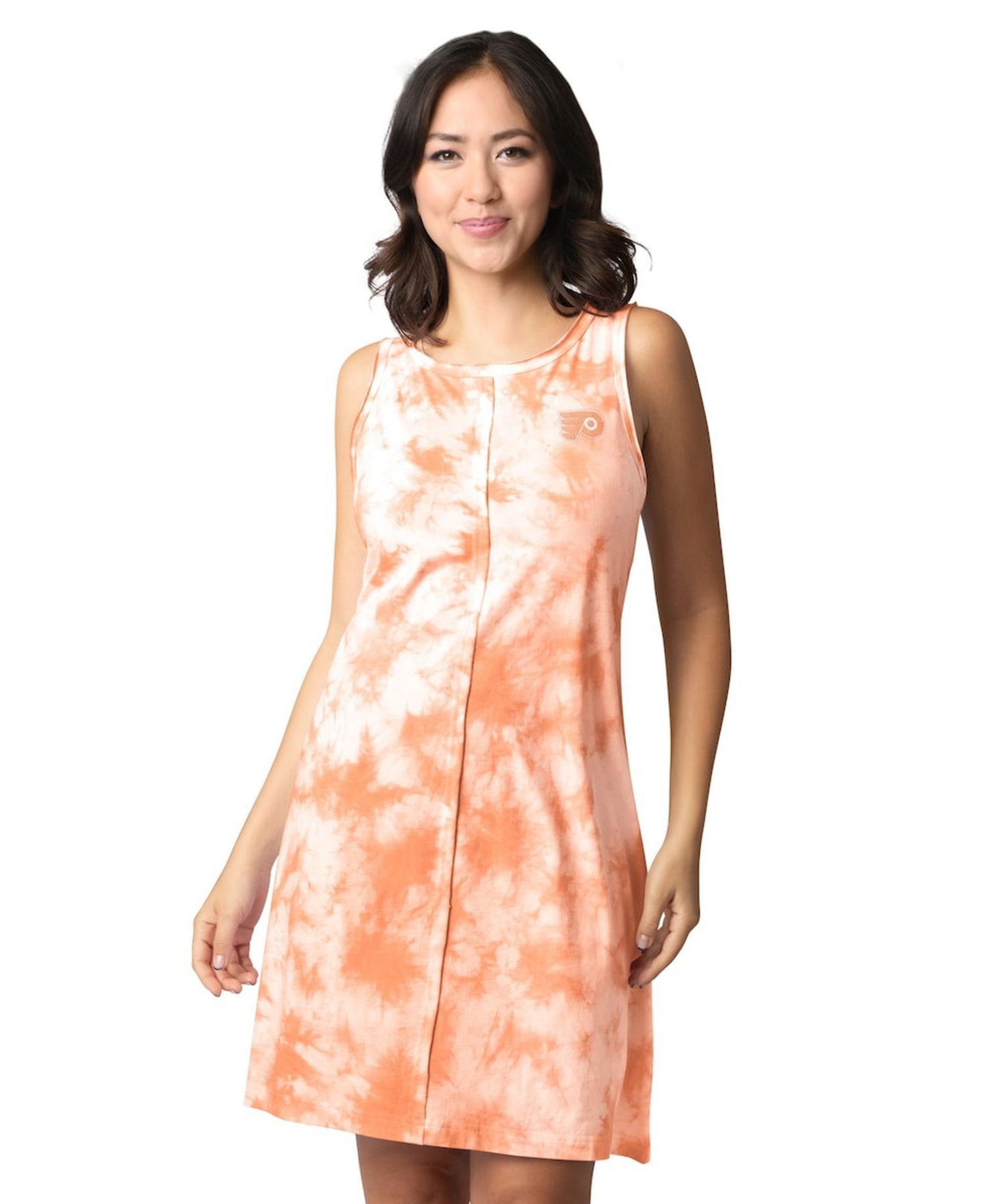 Women's Orange Philadelphia Flyers Clouds Tie-Dye Dress