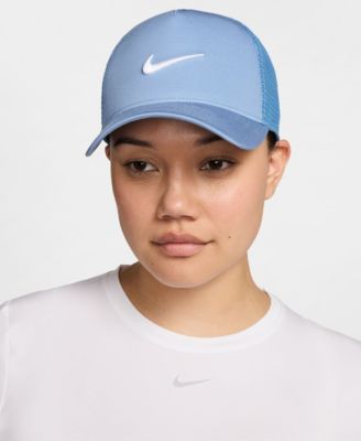 Men's and Women's Light Blue Swoosh Rise Trucker Adjustable Hat