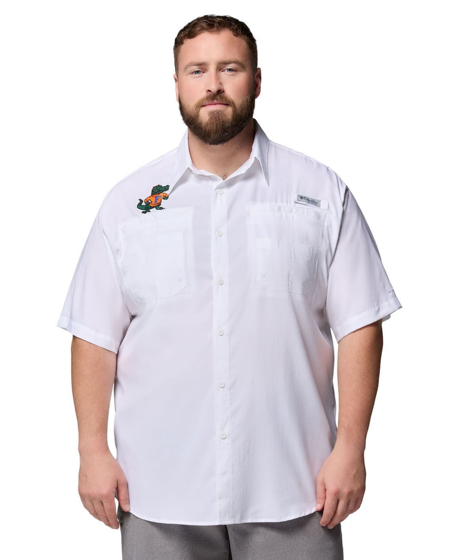 Men's White Florida Gators Big & Tall Tamiami Omni-Shade Button-Down Shirt