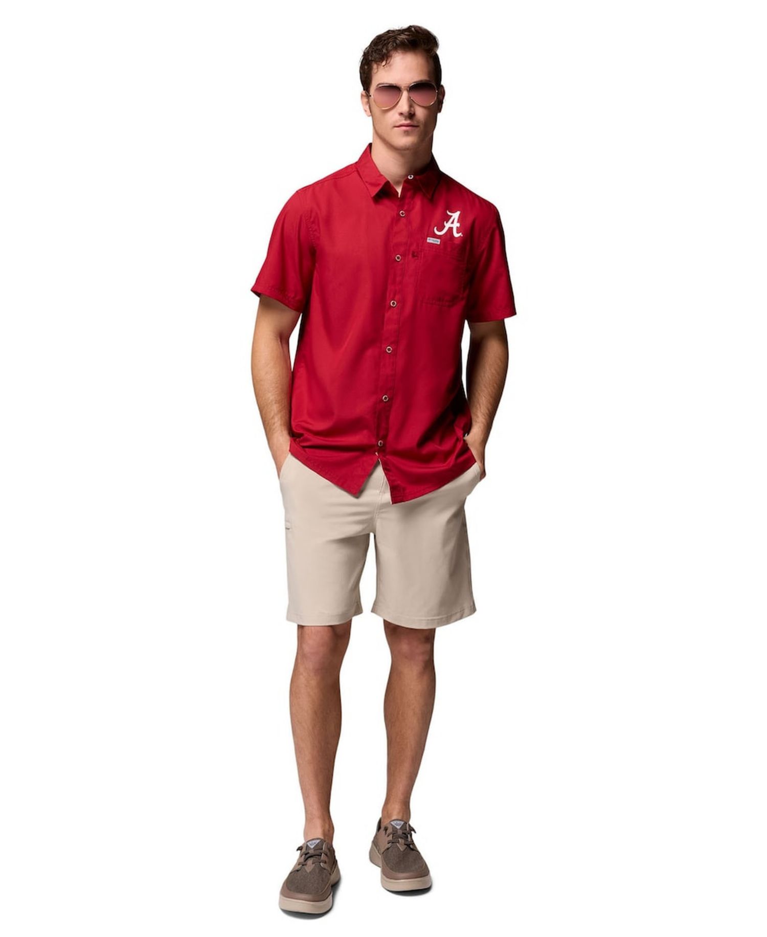 Men's Crimson Alabama Crimson Tide Slack Tide Camp Button-Up Shirt
