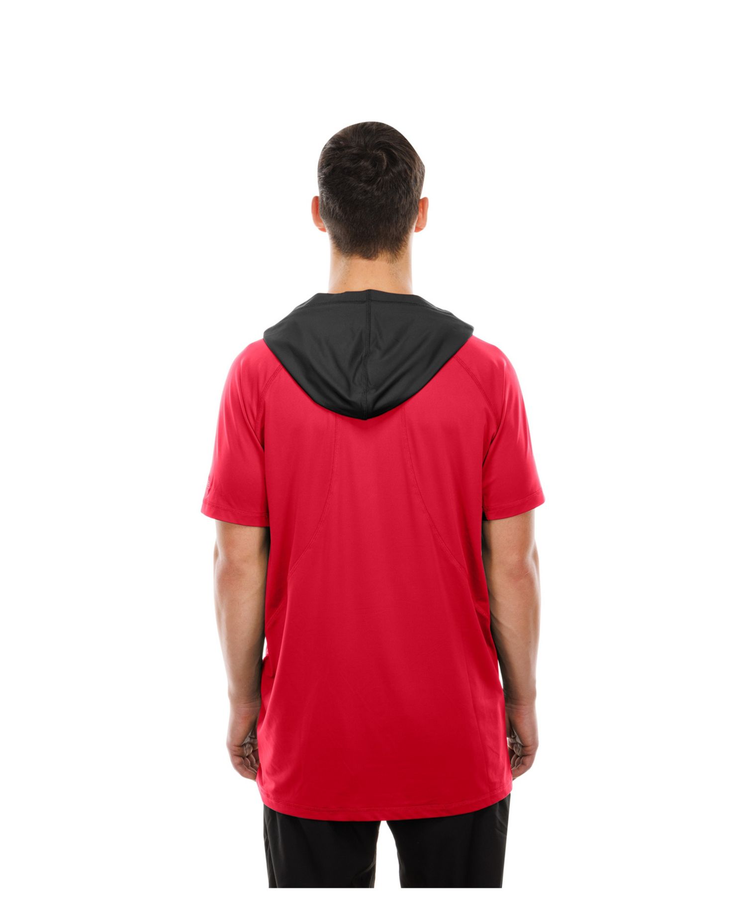 Men's Red Tampa Bay Buccaneers Combine Authentic Hooded Raglan Short-Sleeve T-Shirt