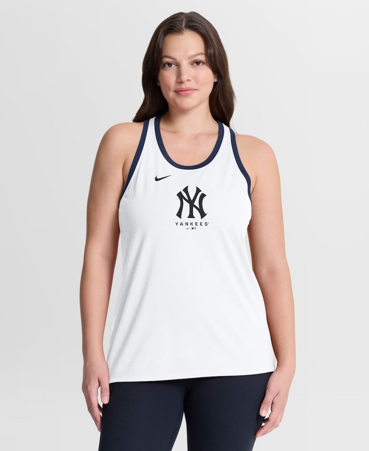 Women's White New York Yankees Tri-Blend Dri-FIT Racerback Tank Top