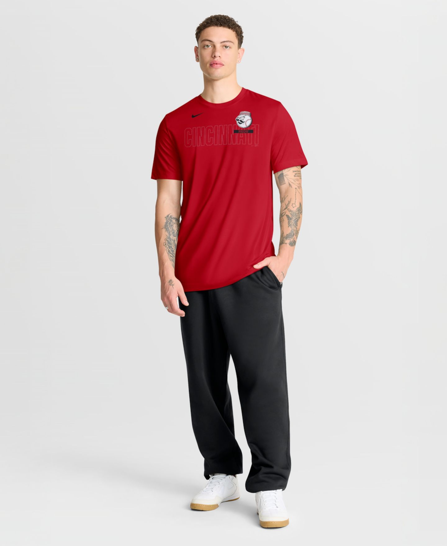 Мужская футболка Nike Red Cincinnati Reds Knockout Team Legend Dri-FIT — фото 3