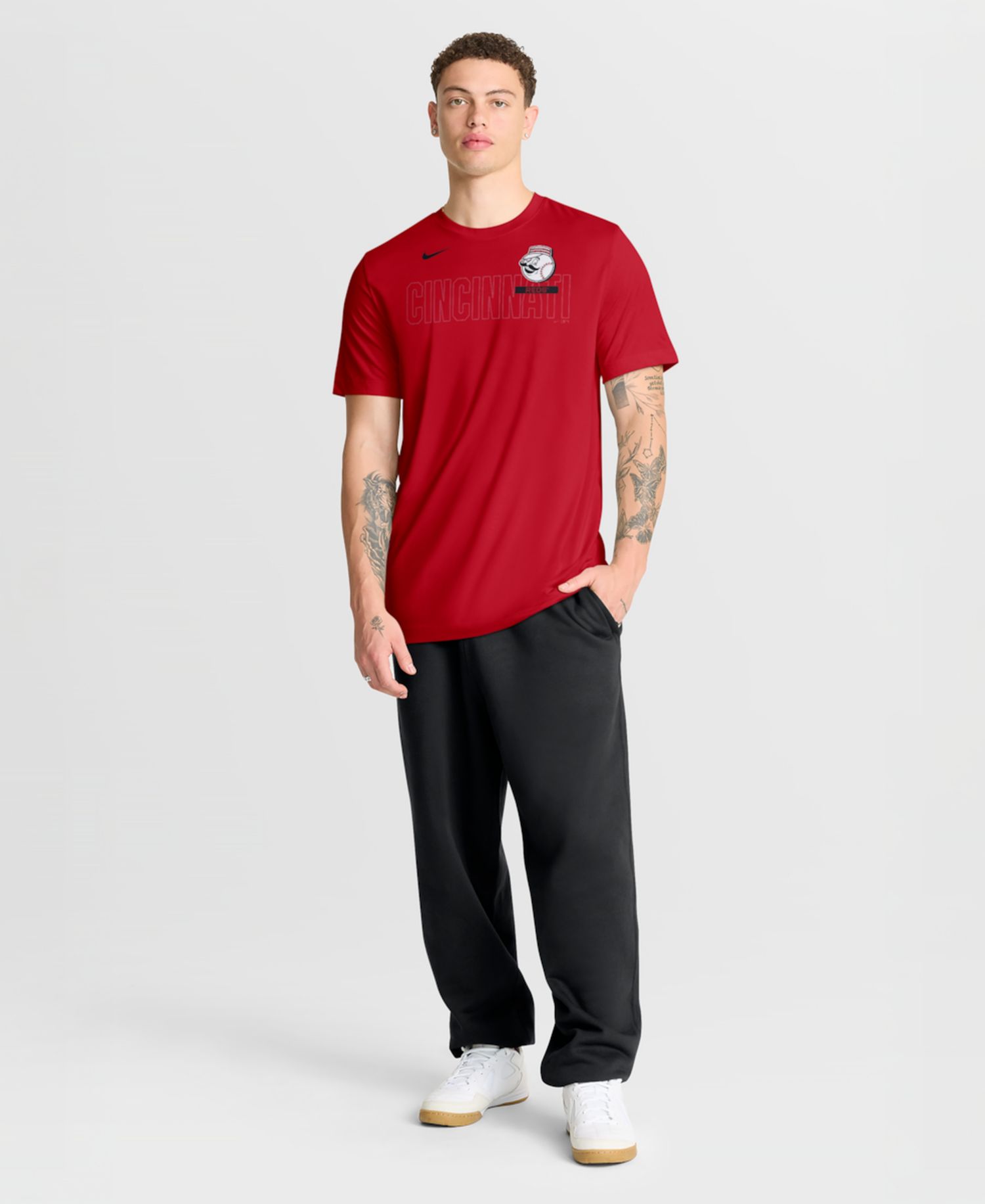 Men's Red Cincinnati Reds Knockout Team Legend Dri-FIT T-Shirt
