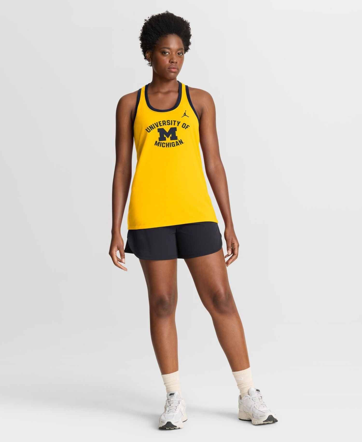 Women's Maize Michigan Wolverines Uni Name Tri-Blend Dri-FIT Racerback Tank Top