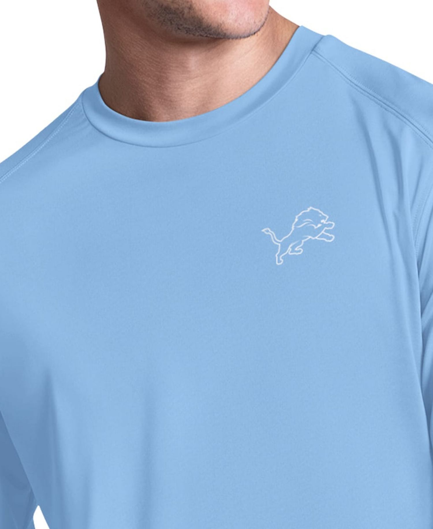 Men's Light Blue Detroit Lions Life's A Beach Long Sleeve Rashguard