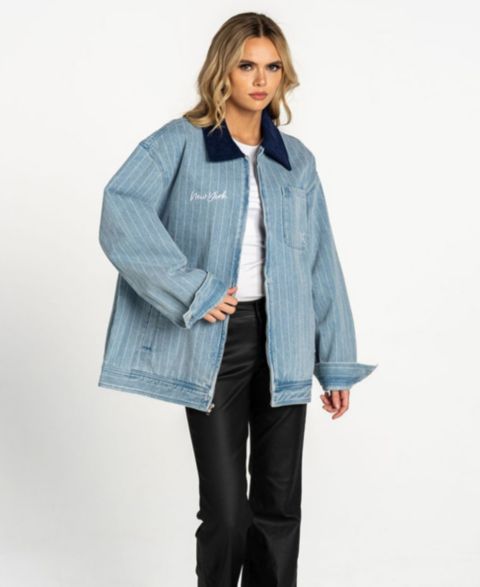 Женские куртки The Wild Collective Denim New York Yankees Full-Zip Mechanic Jacket